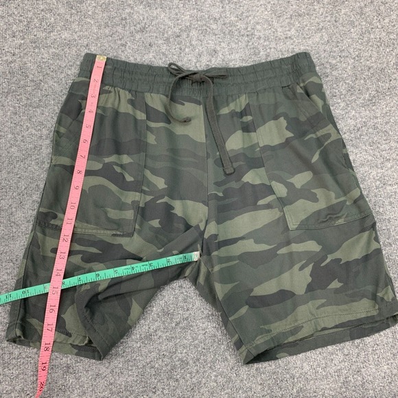 Splendid Sweat Short Womens M Medium Green Camo Elastic Drawcord Waist Pockets - Picture 6 of 10